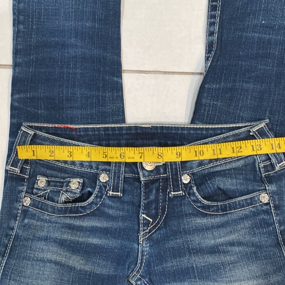 True Religion Women’s World Tour Distressed Straight Fit Johnny Jeans   SIZE  25 - Picture 7 of 16